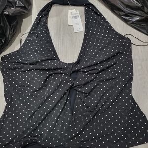 Abercrombie And Fitch Bra Free Collection Black Polka Dot Twist From Halter XL